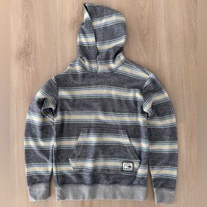 Boys Quicksilver Hoodie, Gray and Yellow, Size Medium